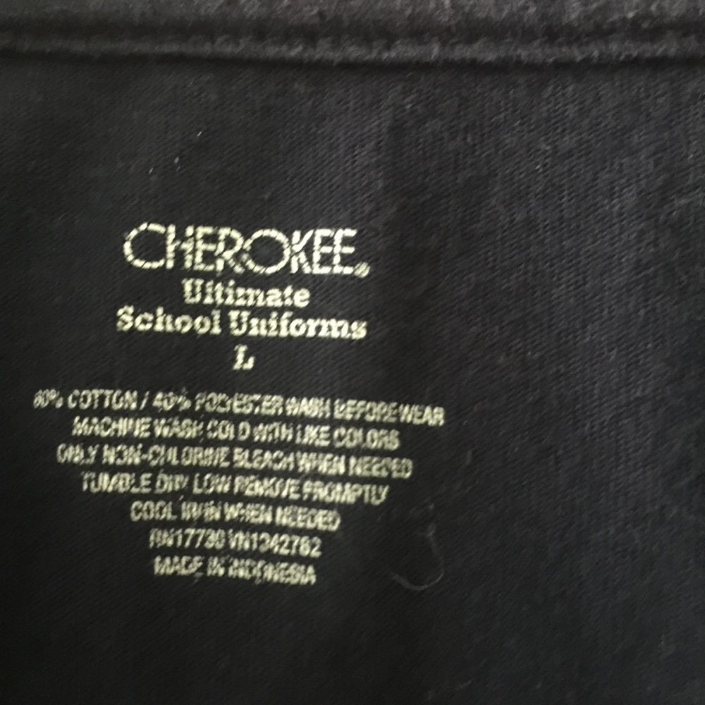 Navy Blue School Uniform Top with Collar - Picture 3 of 3